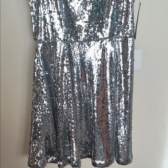 Lulu's Shimmering Silver Sequin Mini Dress - Picture 4 of 13